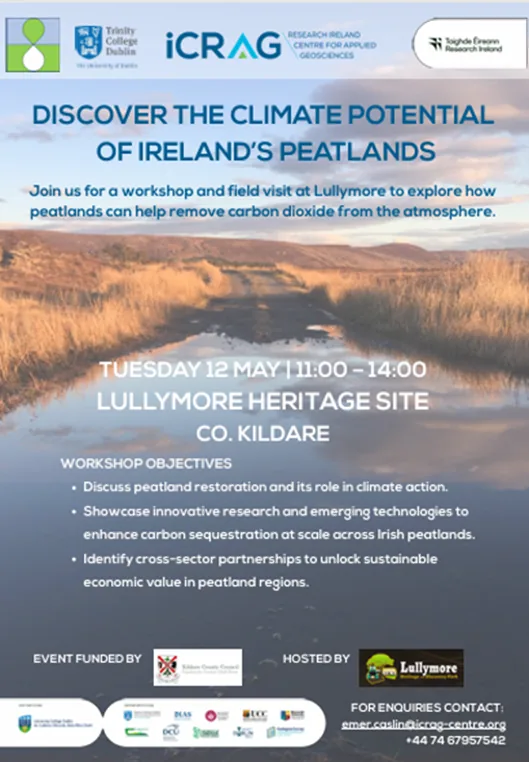 Poster of the peatland workshop at Lullymore, Co. Kildare